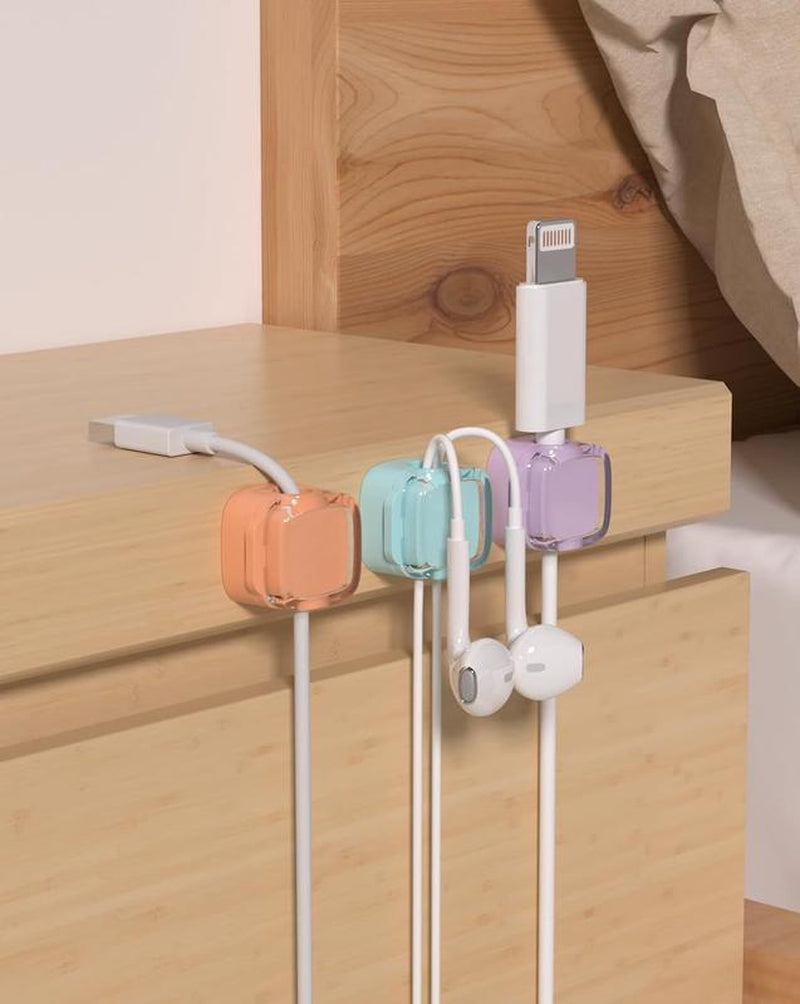 6-Pack Magnetic Cable Organizer Clips | Wall-Mounted & Desktop Storage for Office & Home Desk | Tidy up Your Cords Easily