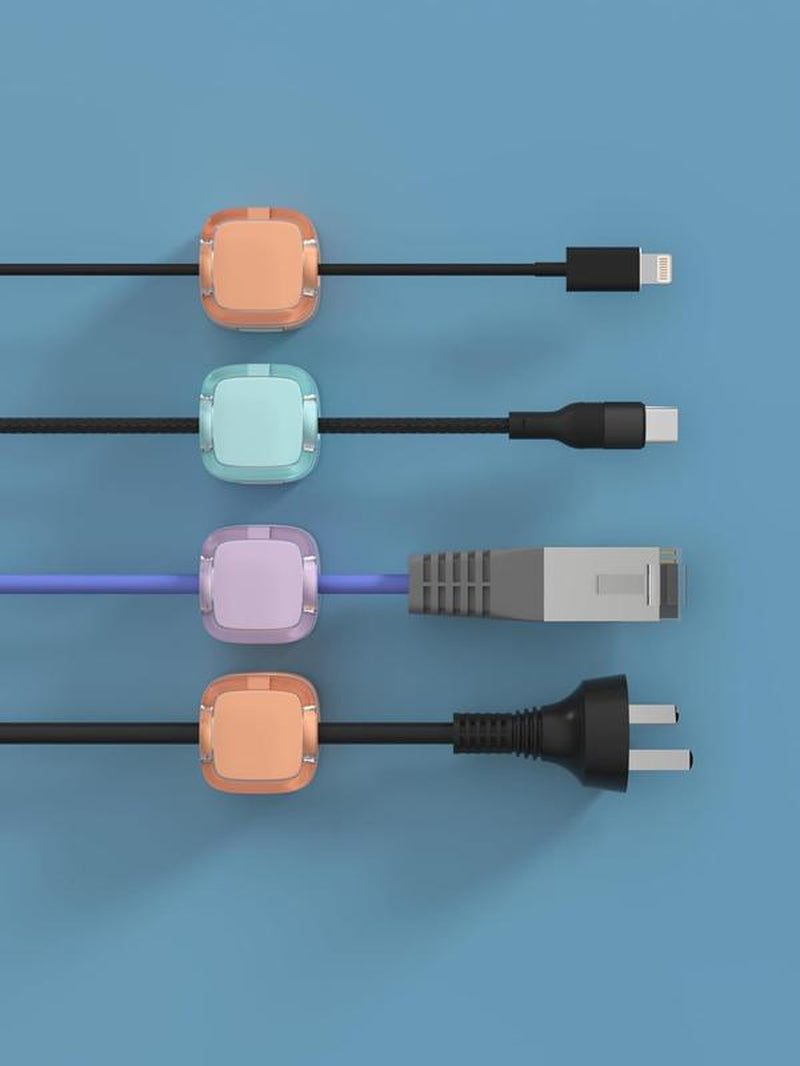 6-Pack Magnetic Cable Organizer Clips | Wall-Mounted & Desktop Storage for Office & Home Desk | Tidy up Your Cords Easily