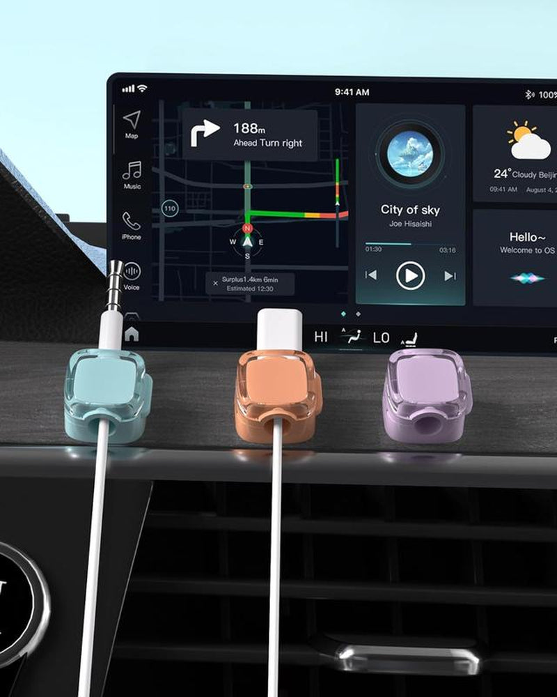 6-Pack Magnetic Cable Organizer Clips | Wall-Mounted & Desktop Storage for Office & Home Desk | Tidy up Your Cords Easily